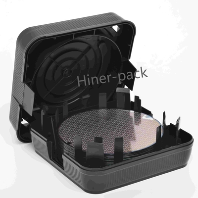 Goede prijs. 8 inch Wafer Shipping Box Zwarte Wafer Stack Boxes Antistatisch Horizontaal voor halfgeleiderchip online