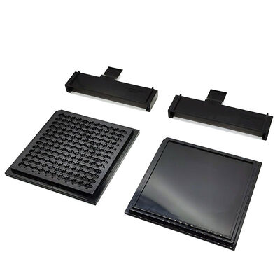 Vierkant ontwerp ESD IC chip tray met hoge compatibiliteit wafelpakket met deksels en clips